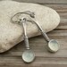 Sterling Silver Dangle Earrings with Aqua Chalcedony Cabochons