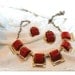 Red Necklace & Earring Set Mad Men Betty Draper 1074ag-012312000