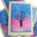 Quilted Blank Note Card, Hand Painted Fabric Cards