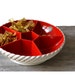SALE Vintage Chip and Dip West German red white Chips Server Bowl Tray Made in Germany Mad Men 60s mother's day gift