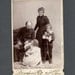 Cabinet Card of a Family of Four - Lovely Interaction of Dad and Daughter