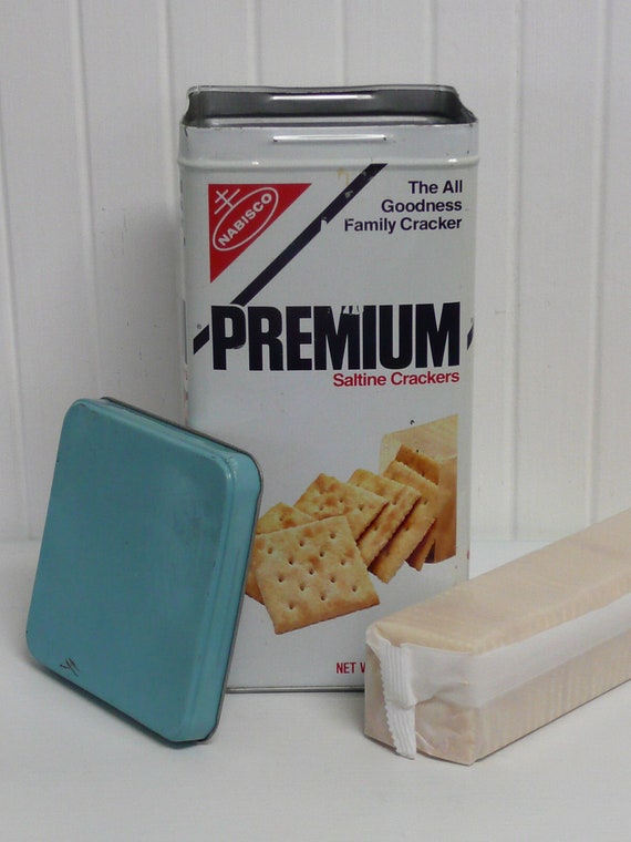 Vintage Premium Saltine Crackers Tin with Lid Collectible