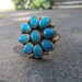 RESERVED FOR GAYLE // Vintage Native American Sterling SIlver Ring with Turquoise Stones - Size 7.75