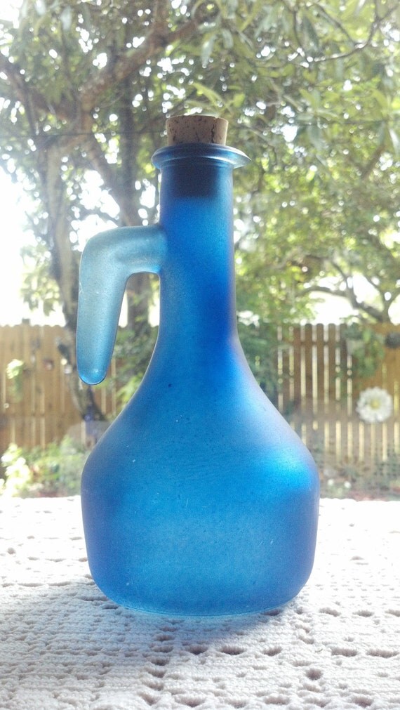 Vintage Cobalt Blue Olive Oil Cruet