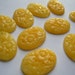 Vintage Japanese molded glass flower cabochon 25 x 18 mm , 25mm 18mm oval