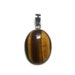 Tiger Eye Stone Pendant with Silver Snake Chain Necklace