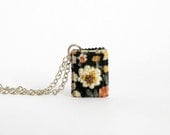 RESERVED FOR FRANKI. Miniature book necklace, embroidery flower, gifts for her, gifts under 50 [Restocked!]
