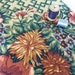 Reserved for Jan 2 yds Burgundy, Greens, Blue and Cream Vintage Floral Barkcloth