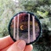 Felt brooch, green forest, wearable art, needle felted wool badge