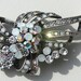 Vintage Rhinestone Crystal Art Deco Style Silver Tone Brooch Glamour and Glitz FREE SHIPPING WORLDWIDE