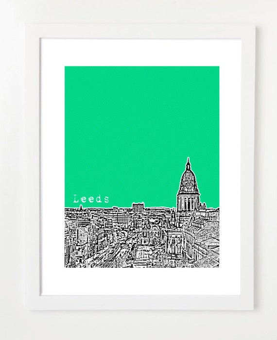 Leeds England Poster City Skyline Series Art Print West