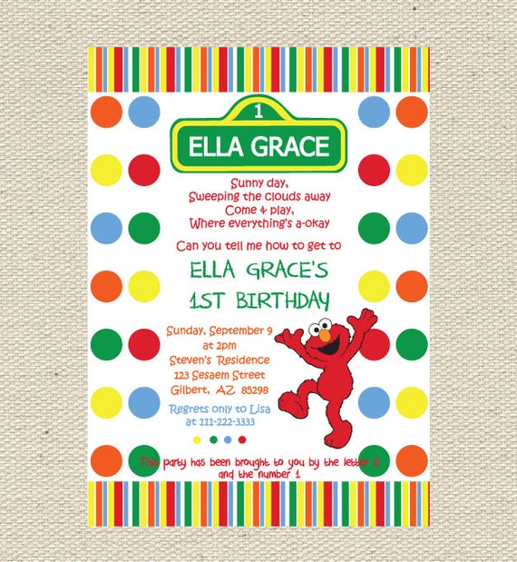 Etsy Sesame Street Invitations 4