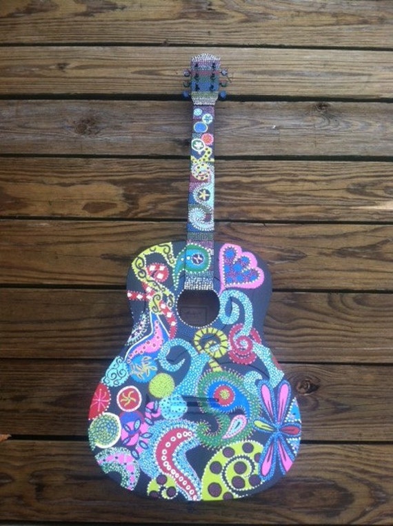 Painted Guitar Decor