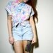Vintage Pastel Flowers & Tucans Tropical Button Down Blouse: M