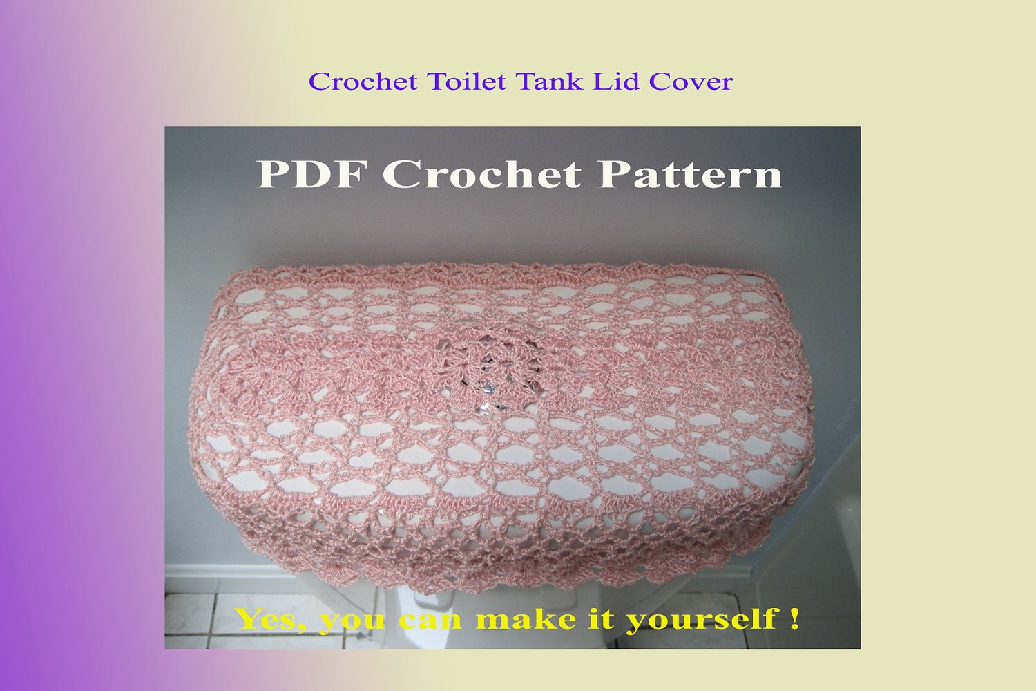 Crochet Pattern Toilet Tank Lid Cover 9VC2012 by ytang on Etsy