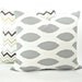 Storm Grey & White "Chipper" Decorator Pillow Cover - Fabric Both Sides - To cover 20"x20" Pillow Form