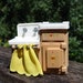 Vintage Mattel 1980 The Littles Miniature Metal Old Fashion Ice Box and Kitchen Sink with Dishes