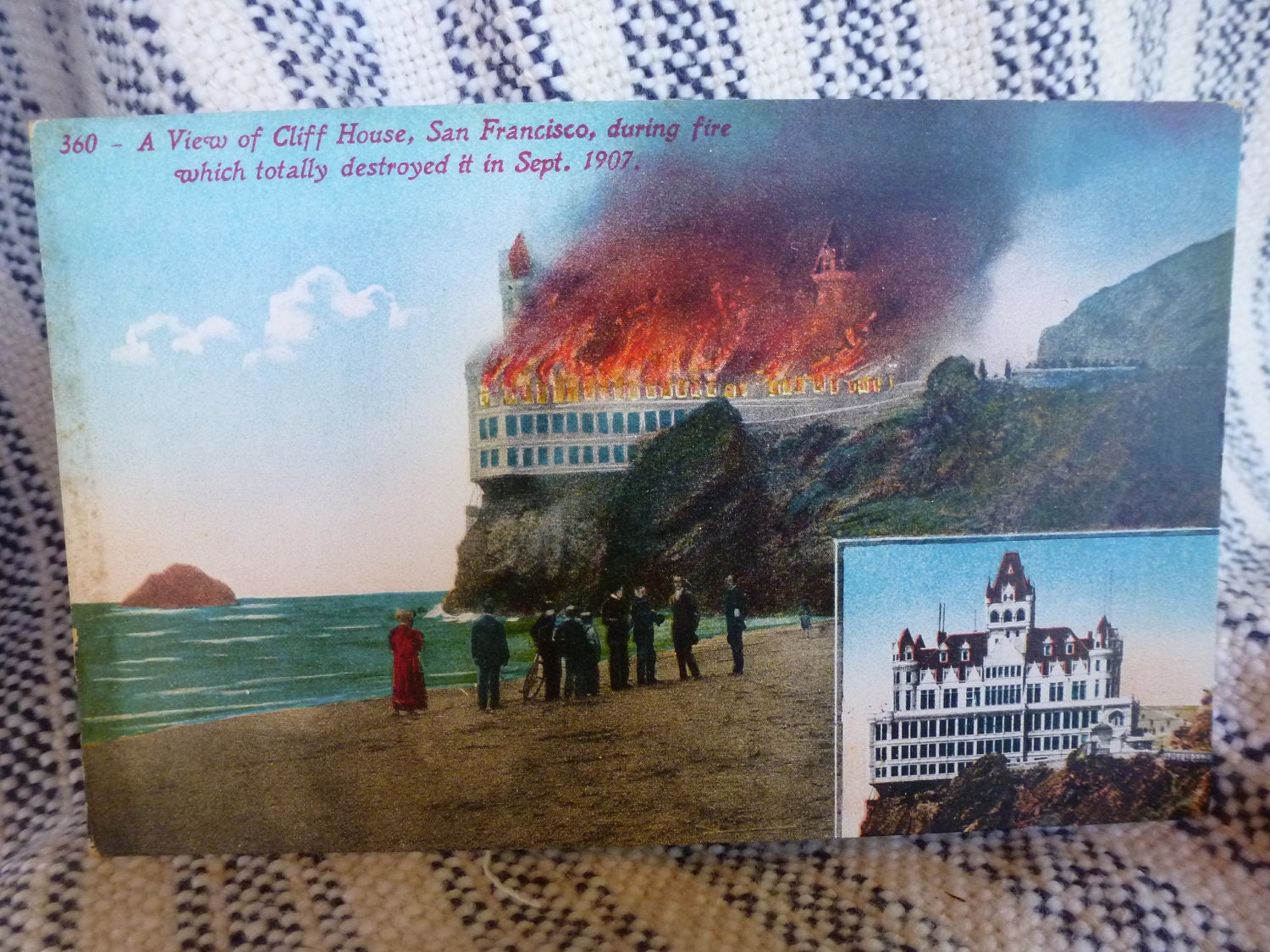 Cliff House San Francisco. During fire of 1907.