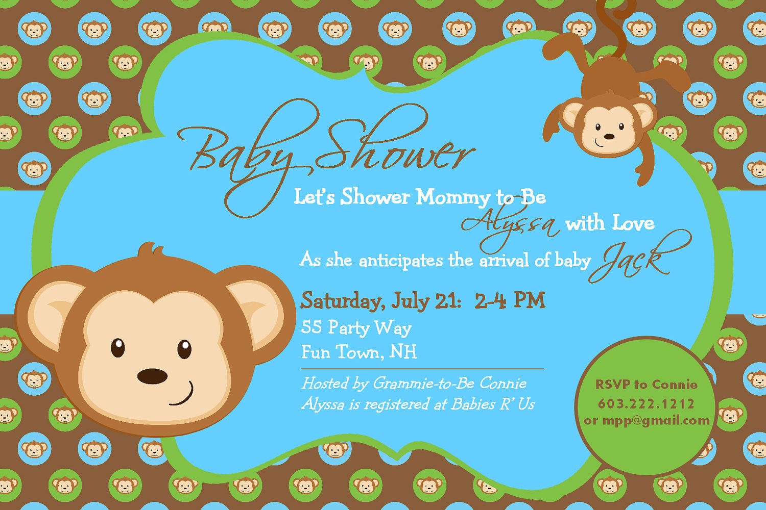 monkey baby shower invitations templates free