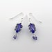 Cobalt Blue and Black Swirled Cane Glass and Sterling Silver Dangle Earrings