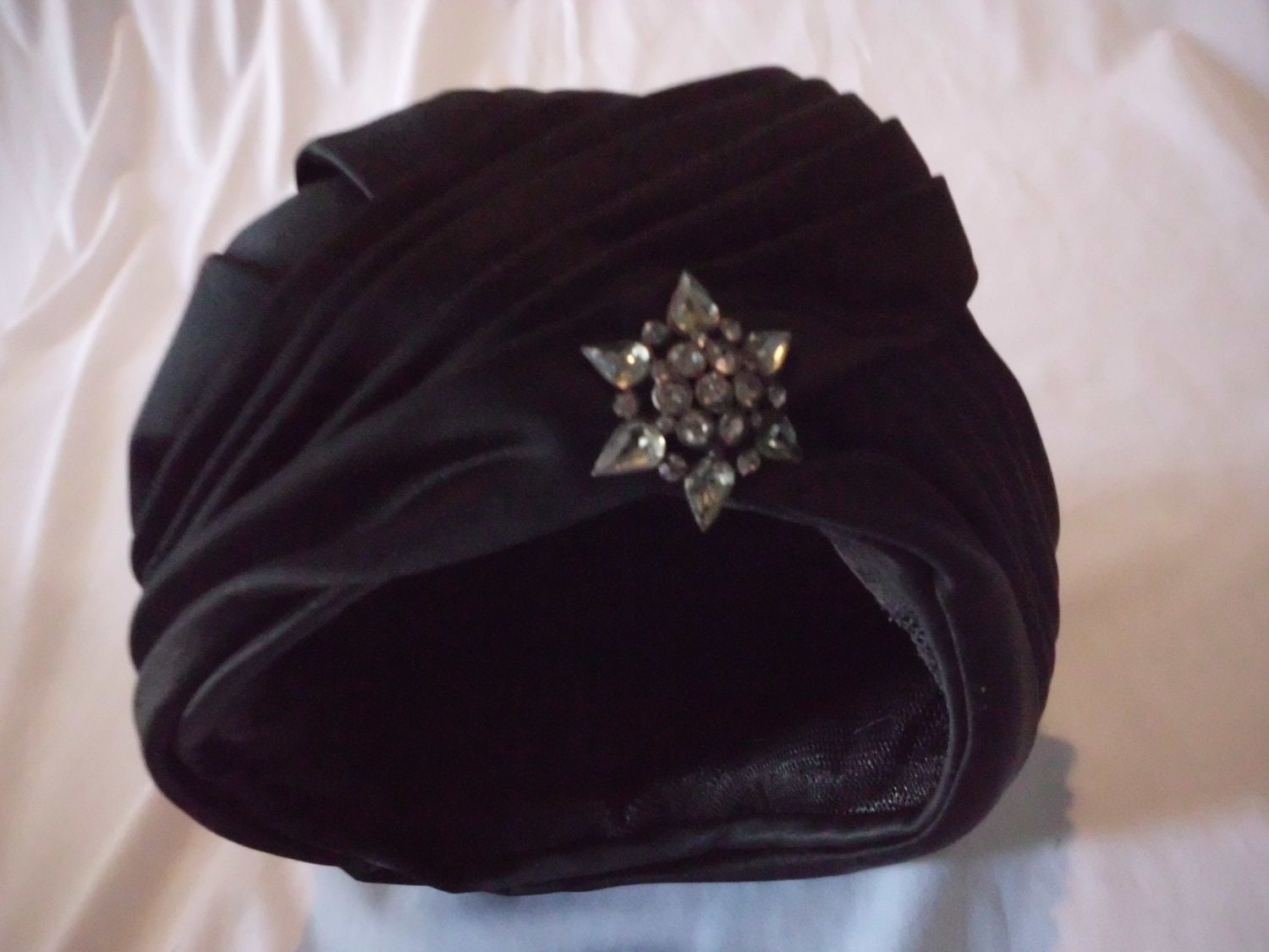 BLACK FORTUNE TELLER Hat Swami style Large size 23 in. inside