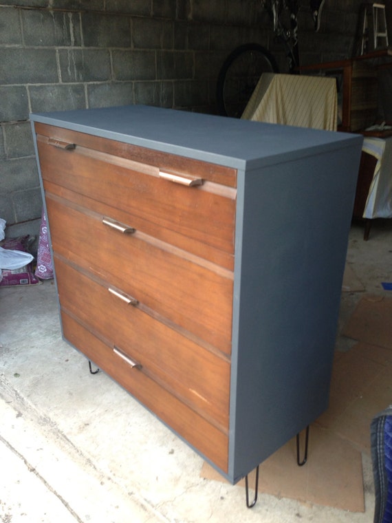 Beautiful walnut dresser danish mid century modern hairpin