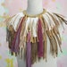 A F R I C A / White / Brown / Purple tribal leather necklace