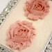 Set of Two Shabby Frayed Vintage look Chiffon Rosette Flowers, Headband Flower, Applique Flower, Decorating Fabric Flower- Dusty Rose