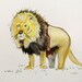 Original Watercolor Painting-Lion
