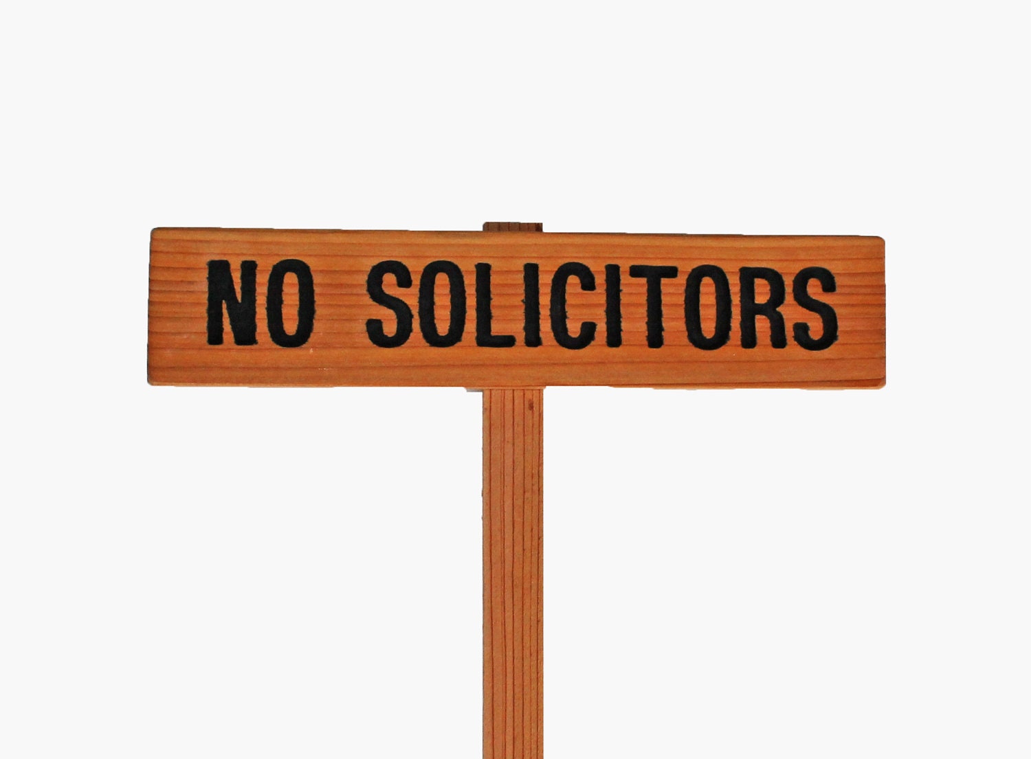 NO SOLICITORS Yard Sign Hand Routed Cedar Wood by