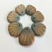 Reserved for Maud -Hand Painted Beach Pebble Beads - Gold and Metallic Coral Dots