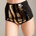 La Roxx High-Waist sequin Burlesque shorts in Gold Leopard
