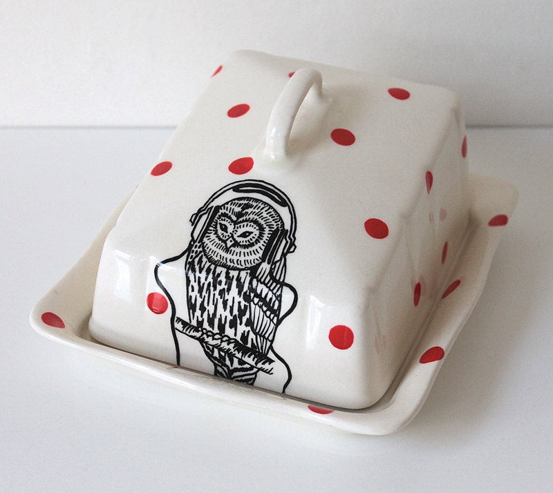 Hip Hop Owl butter/ cheese dish