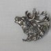 Sterling Silver Elks Head Profile Pin with Wreath Miniature Vintage Antique Jewelry