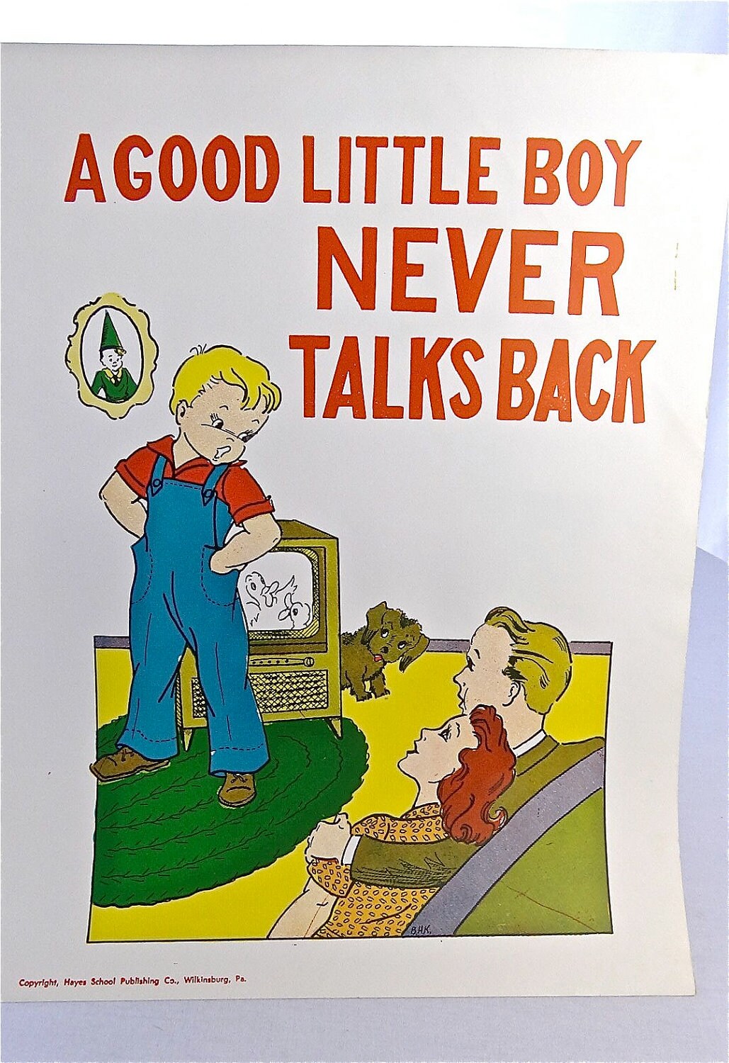 Vintage School Poster 1957 Educational Good Manners Poster-A