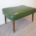 Mid-Century Modern Green Vinyl Naugahyde Ottoman Bench Hassock