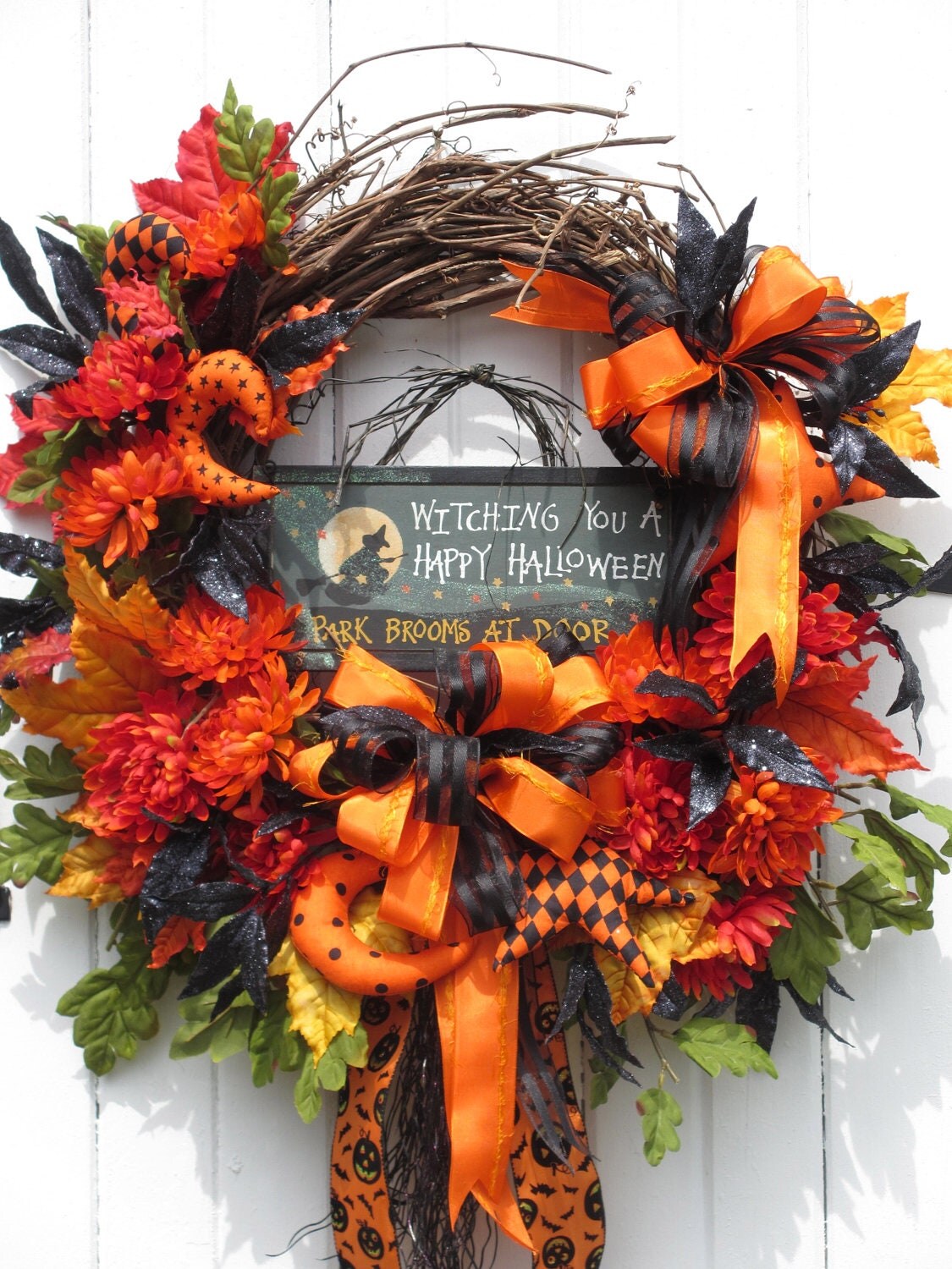 Halloween Wreath Witch Wreath Fall Wreath Door Wreath