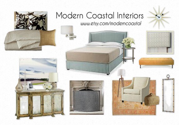 Custom Styleboard / Moodboard Coastal Bedroom example