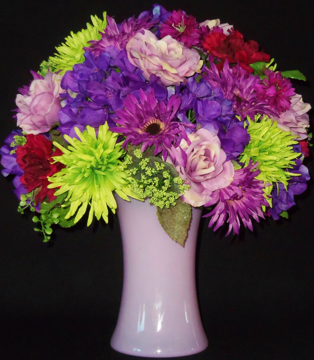 Artificial Flower Arrangement Lavender Roses by BeautyEverlasting - moo
