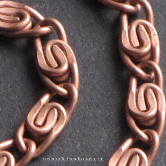 Copper Spiral Chain Bright Matte Finish Copper Plated Specialty Chain ...