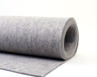 Thick Wool Felt - 3mm - 18" X 18" - 100% Wool Felt - Heather Gray