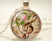 G-Clef Necklace, Music Note Jewelry (1056S1IN)