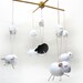 Baby Crib Mobile Baby Mobile Sheep Mobile Crib mobiles Cotton Mobile Nursery mobile birds design Pink Beige Brown