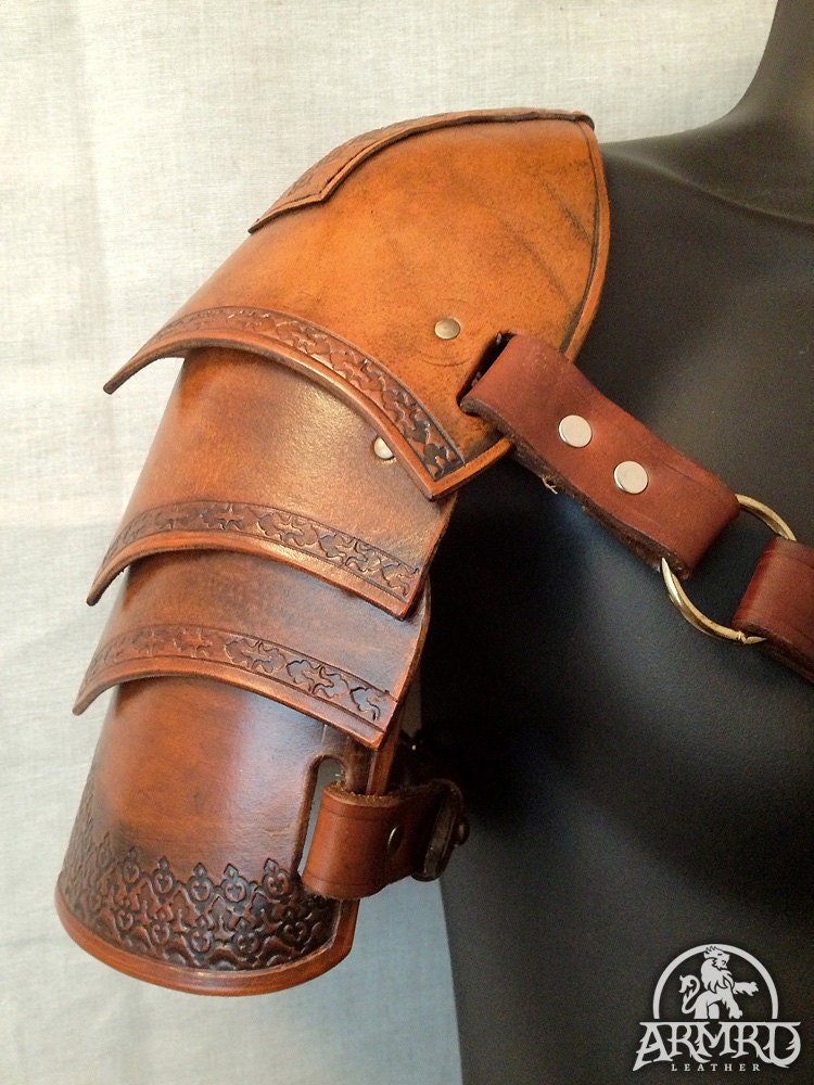 Leather Shoulder Armour LARP by Armrd on Etsy