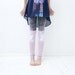 Pale gray and soft pink animal print stocking leggings