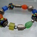 Chunky Beaded Bracelet, Stretch Bracelet, Rainbow Bead Bracelet, Lampwork Bracelet, Large Bracelet, Glass Bead Bracelet, OOAK Jewelry