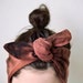 indian cotton fabric, dyed, black and rust headband