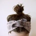 SALE cotton gauze fabric, dyed pale pink & grey headband, adjustable