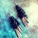 Raw black kyanite crystal tentacle earrings