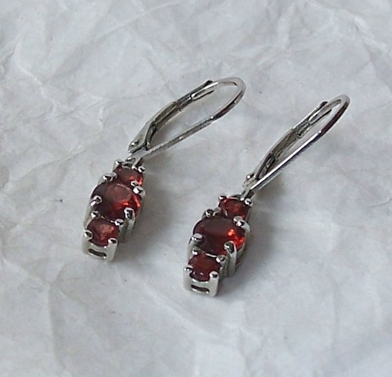 Vintage Sterling Earrings Marked R 925 China Orange Red